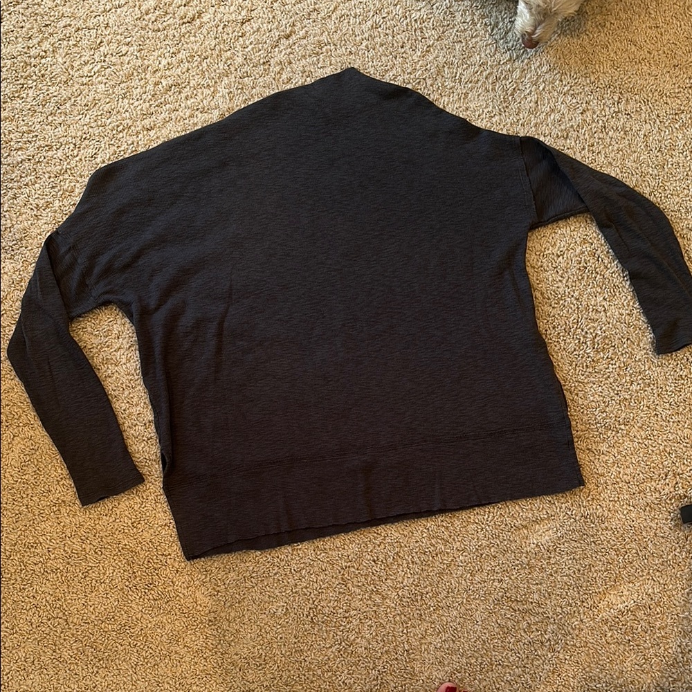 Free People charcoal off shoulder Relaxed Fit top